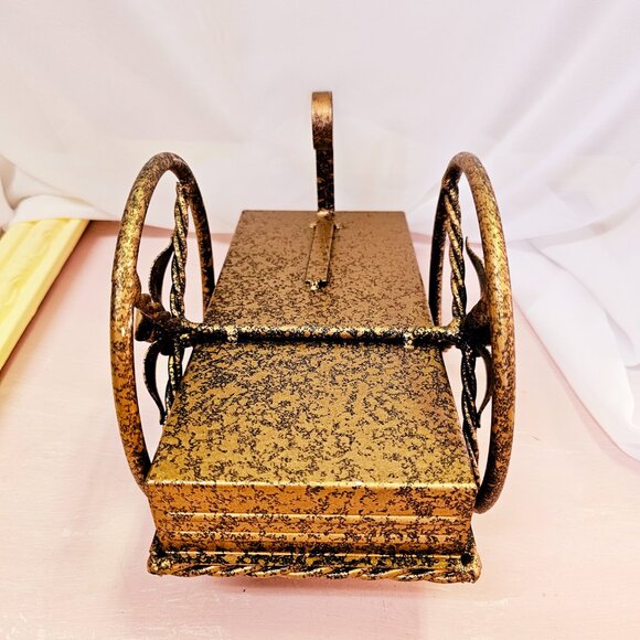 Rustic Metal Wagon Planter Box, Decor Piece, Vintage - Picture 7 of 7